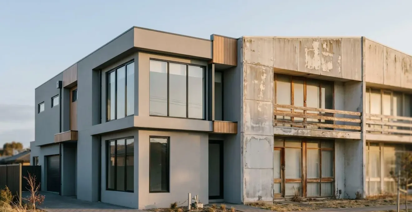 Modern property exterior facade showcasing high-value renovation materials and architectural improvements