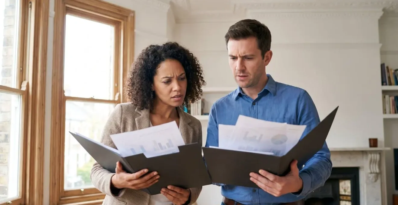 UK homebuyers reviewing mortgage offers with contrasting outcomes despite identical income profiles
