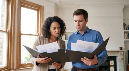 UK homebuyers reviewing mortgage offers with contrasting outcomes despite identical income profiles
