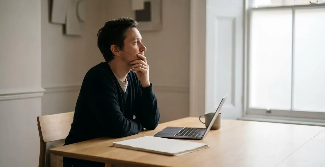 Professional contemplating mortgage rate decision amid financial uncertainty