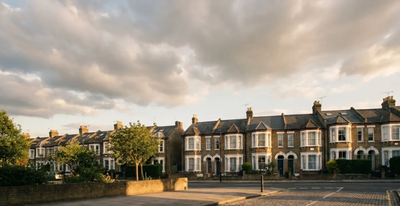 Professional editorial photograph showing rental property financial growth in British housing market
